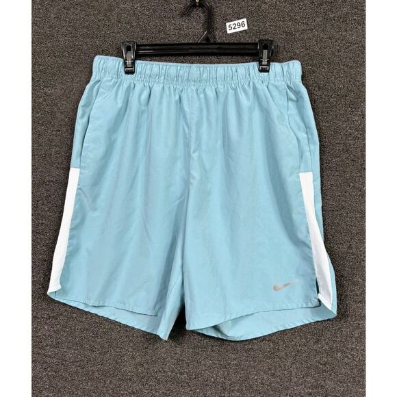 Nike Challenger Brief Lined Running Shorts Mens Size L Turquoise DV9365-464 - Picture 1 of 8
